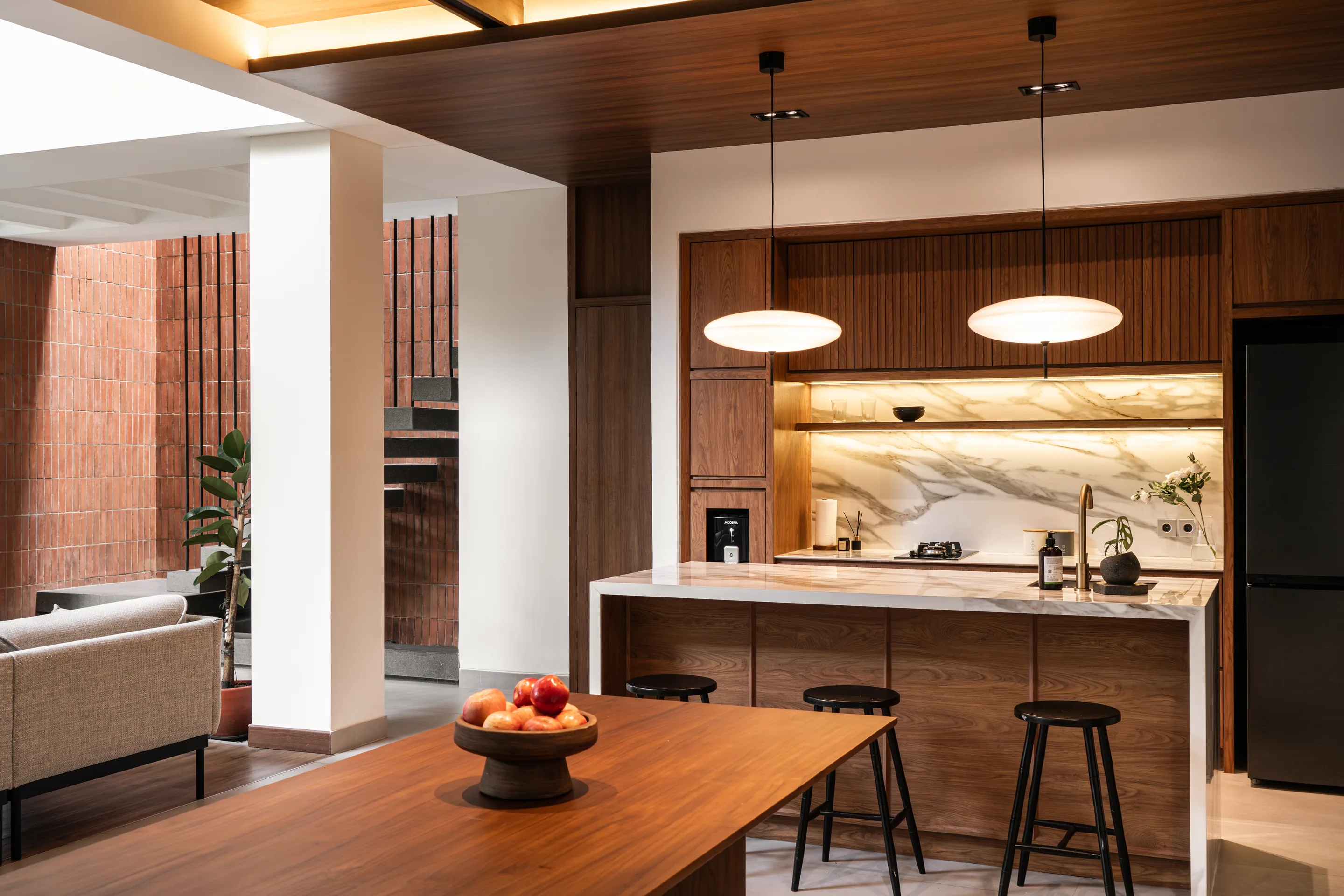 AM House, Light, airflow, and material warmth; residential architecture in Cinere, Depok by Senawa